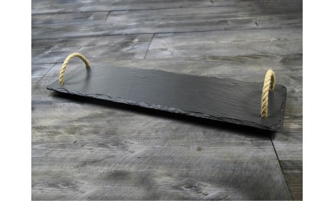 Medium Welsh Slate Tray - With Rope Handles