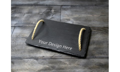 Personalised Welsh Slate Tray - Small Rope