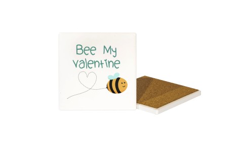 Bee My Valentine Ceramic Coaster