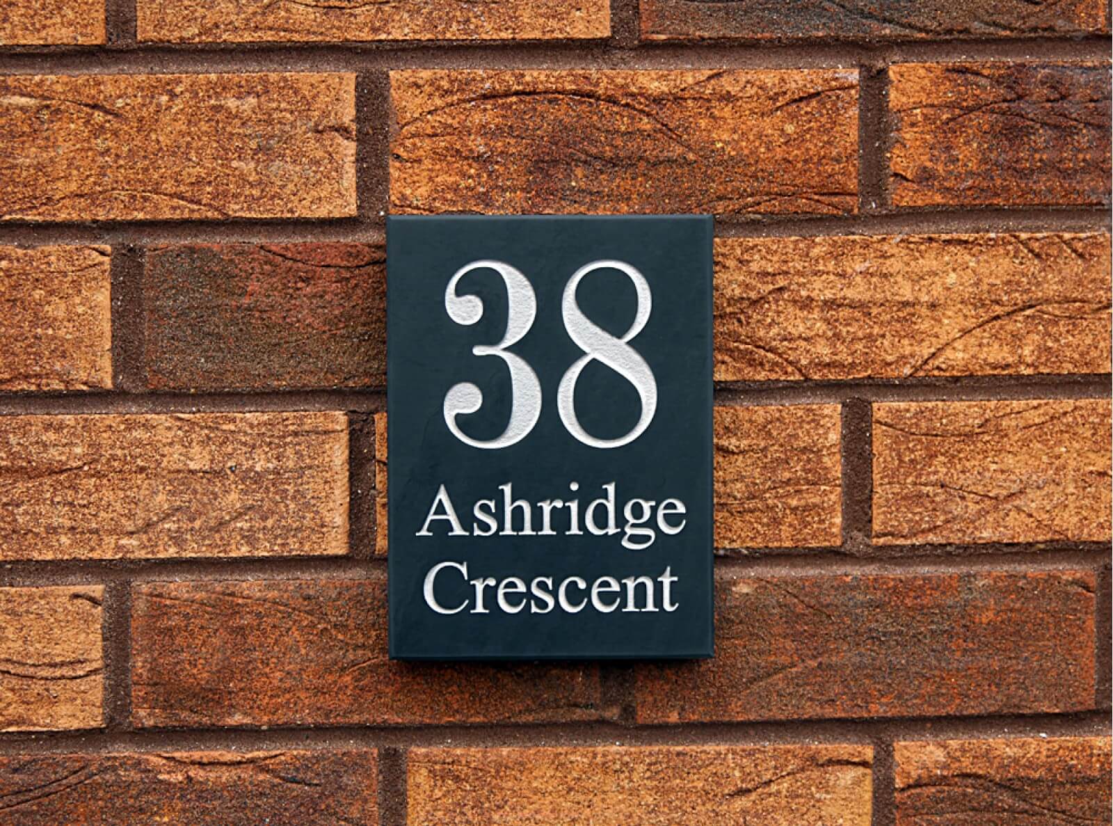 '3'  Slate House Number Door Plaque Sign With Capped Screws 